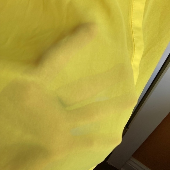 H&M SIZE 6 SHEER BRIGHT YELLOW BUTTON DOWN SHIRT - Picture 3 of 6